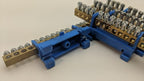 Lot of 2 DIN Rail Mount Brass Ground Grounding Strip 15x 4AWG Copper Wire
