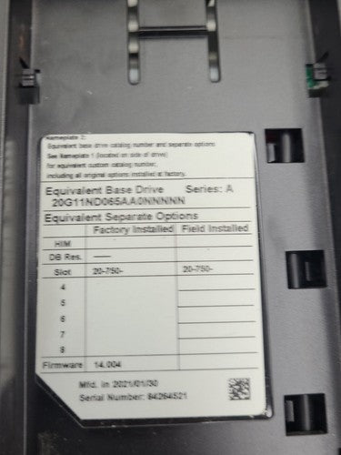 Allen Bradley PowerFlex 755 VFD AC Drive 20G11ND065AA0NNNN 2021 50HP 37kW 480VAC