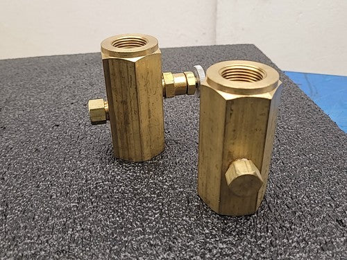 Pneu-Trol Deltrol F-35B Brass Flow Control Needle Valve Fluid Regulator Lot of 2