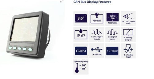 V3 Veethree C320 3.5″ CAN Bus Display Color LCD Diesel Engine Control Monitor