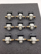 Lot of 9 SMC AR20-N02E-1Z Regulators w/ Mounting Brackets 0-30 PSI 1/4" Fittings