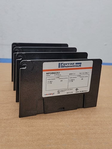 Ferraz Shawmut Mersen MPDB66263 Power Distribution Block 400A CU 600V 3PH