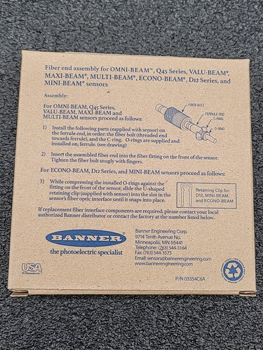 Banner Engineering IR2.53S Fiber Optic Sensor Cable Assembly