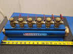 Lot of 2x Burger & Brown 2" Smartflow Aluminum Manifolds 6 port 1/2" Ball Valves