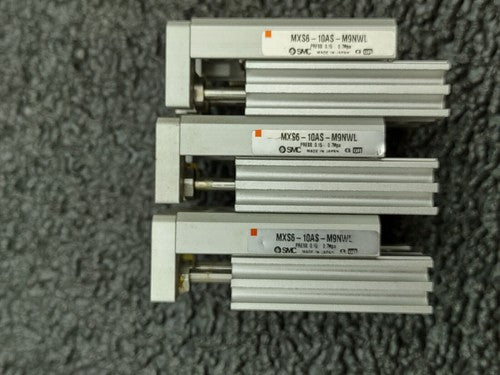 SMC MXS6-10AS-M9NWL Pneumatic Air Linear Guide Slide Cylinder Lot of 3