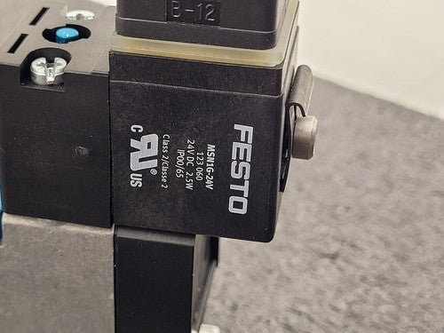 Festo Dual Pneumatic Valve Block MN1H-5/3G-D-1-S-C 15968  -13 to 240 psi INPUT