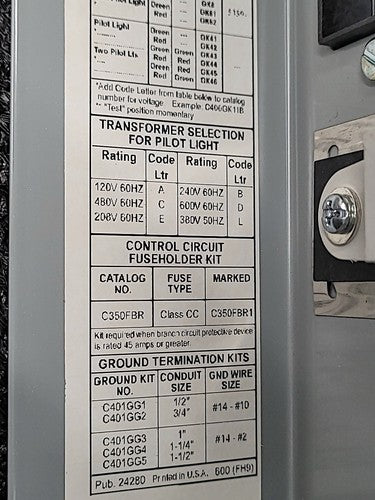 Cutler-Hammer ECN0511AAA Motor Starter Reset Button Enclosure NEMA Metal Box