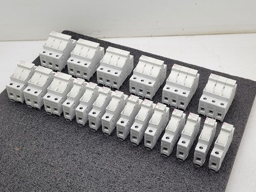 Lot of 20  ETI Fuse Holder EFD 10 1p 10 x 38 002540001 DIN Rail 3, 2 and 1 Unit