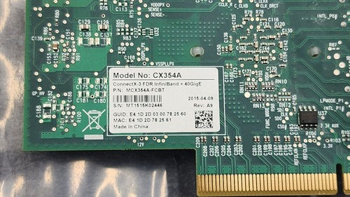 Lot of 2x CX354A CONNECTX-3 FDR INFINIBAND+ 40/56GBE Dual Port Network Card