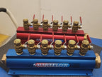 Lot of 2x Burger & Brown 2" Smartflow Aluminum Manifolds 6 port 1/2" Ball Valves