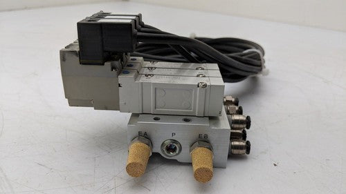 3x SMC SY5140-5DZ Base Mount Solenoid Valves 0.15~0.7MPa 5 Port 2 Position 24VDC