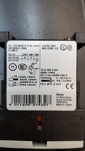 SIEMENS SIRIUS 3RH1131-1BB40 Contactor E05