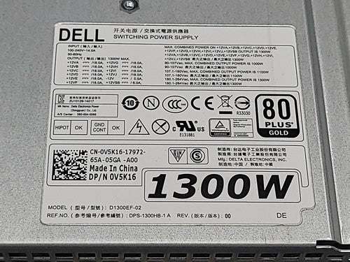 Dell D1300EF-02 1300W Server Power Supply PSU Precision T7910 R740