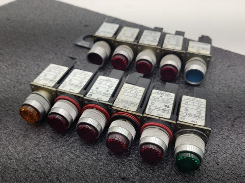 Allen Bradley 800MR Pilot Light Indicator Lot Various Colors Red Green Blue