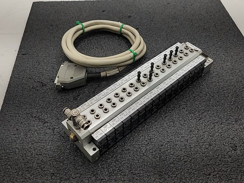 Pneumax 16x Solenoid Valve Manifold Breakout Board D-Sub Cable 24VDC Industrial