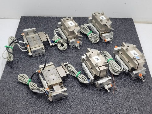 Lot of 6 x  SMC MXP16-30 100PSI Linear Slide Guide Cylinder D-M9N Sensors Stops