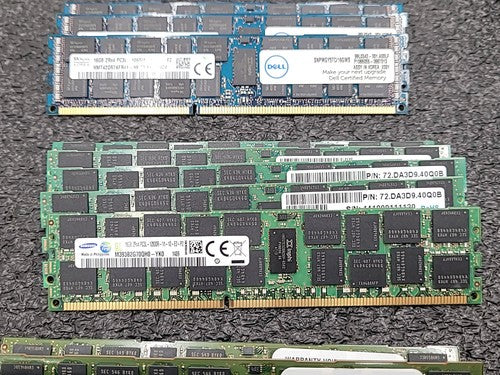 Lot of 66 16GB Samsung SK Hynix Server RAM Mixed DDR3 ECC Registered Memory