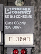 Lot of 8x Phoenix Contact UK 10,3-CC DIN Rail Fuse Holder w/ Indicator Class CC