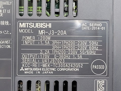 Mitsubishi Ball Screw Actuator LP090-UT-350L-20B-N MR-J3-20A 200W Drive