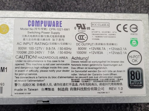 Compuware Switching Power Supply CPR-1021-6M1