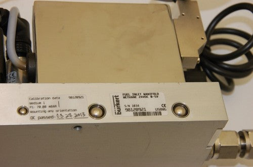 Burkert 8711 MFC SIngle Methane Mass Flow Control Assembly, 24VDC, 0-30 NLM