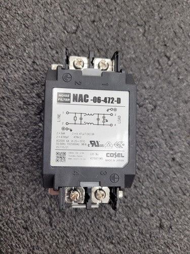 Cosel NAC-06-472-D Power Line Noise Filter 6A 6 AMP 250VAC 50/60Hz 2 Lines