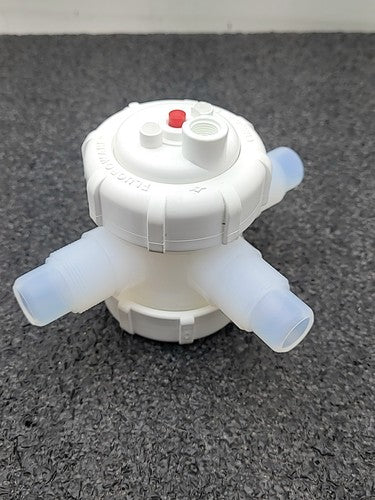 Fluoroware Fluidic Manifold Housing PFA White Plastic 3 Way Pneumatic Valve