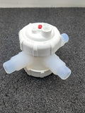 Fluoroware Fluidic Manifold Housing PFA White Plastic 3 Way Pneumatic Valve