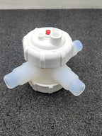 Fluoroware Fluidic Manifold Housing PFA White Plastic 3 Way Pneumatic Valve