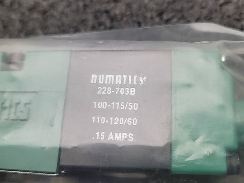 Numatics NUM081SA400K000030 Pneumatic Solenoid Valve Air Control 120VAC 228-703B