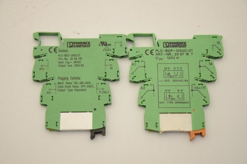 Phoenix Contact 24V & 120V PLC Relay Holders / Relays - Lot of 4