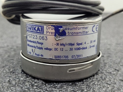 WIKA PGT23.063 150PSI Vacuum Pressure Transmitter 50851705 12-30VDC VCR Fitting