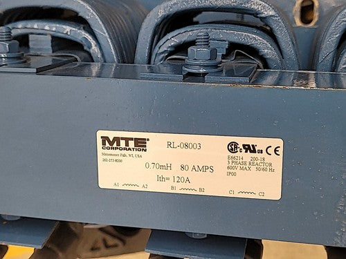 MTE Corporation RL-08003 3 Phase Reactor 80A 0.70mH 600V Line Choke