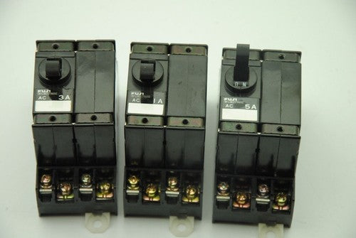 FUJI ELECTRIC Lot of 3 CP32E Circuit Protectors 3Amp, 5Amp, 1Amp