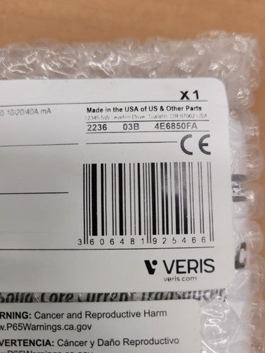 Veris H721LC Solid Core Current Sensor Transducer 0-10/20/40A Range