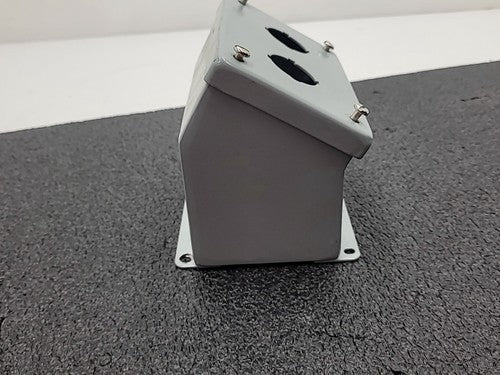 Hoffman E-E-2PBA Pushbutton Enclosure 2 Hole Steel NEMA Type 12 13 Gray Box
