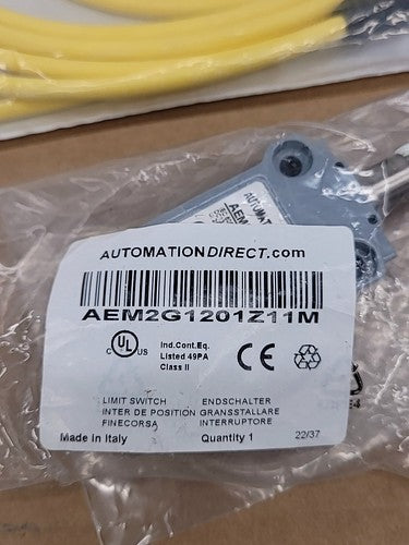 Automation Direct AEM2G1201Z11M Roller Top Limit Switch M12 5 Pin 3 Meter Cable