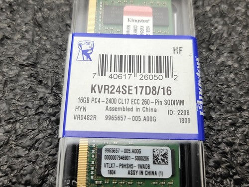 Kingston KVR24SE17D8/16 16GB DDR4 SODIMM PC4-2400T CL17 ECC Unbuffered RAM