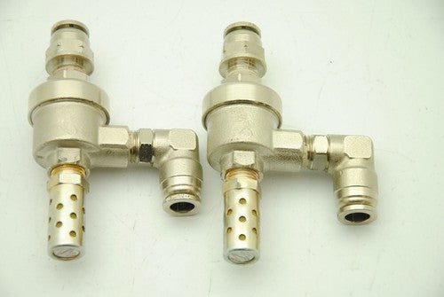 Alwitco 1" Muffler w/  (2) Numatics 3/8" PTC Fitting Push On, Lot of 2