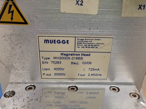 Lot 3x Muegge MH2000S-218BB Magnetron Head 2kW 2.45GHz Microwave Generator