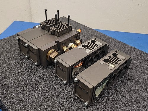 Numatics FlexiBlok Pneumatic 4 Valve Air Solenoid Manifold Block Assembly