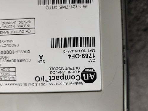 Allen Bradley 1769-OF4 Compact I/O Analog Output Module 4 Channel Voltage