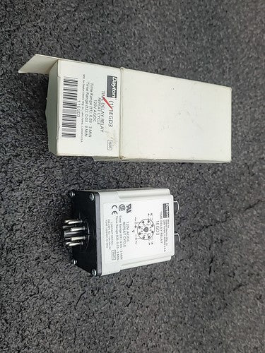 Dayton 1EGD3 Time Delay Relay Repeat Cycle 120V AC/DC t1 t2 0.03 - 3 Min No Base