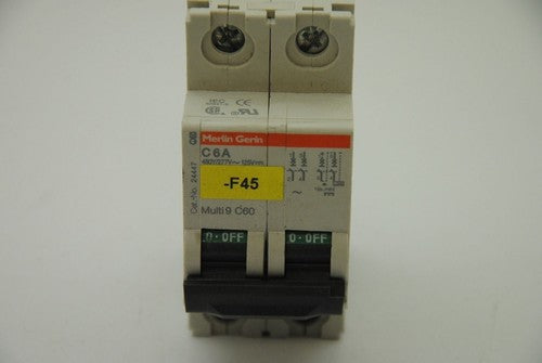 MERLIN GERIN C6A Multi 9 C60 Cat# 24447 2-Pole Circuit Breaker - Lot of 2