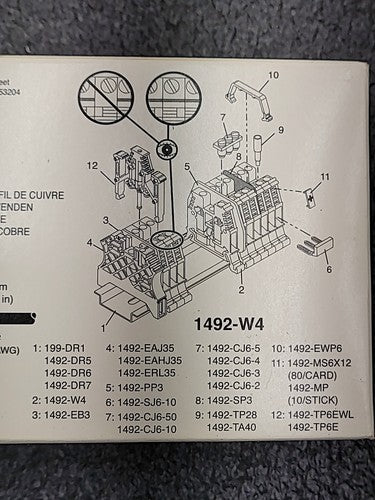 Allen Bradley 1492-W4 Terminal Blocks Feed Through Space Saver Lot of 50
