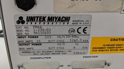 Unitek Phasemaster IV Impulse Welding Controller 110/220V 21A  (B)