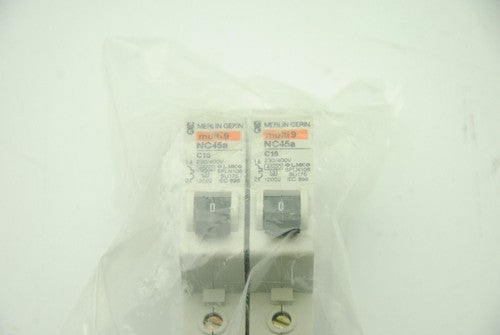 MERLIN GERIN Multi9 NC45a C16, Single-Pole Circuit Breaker, Lot of 2