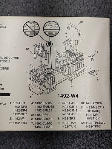 Allen Bradley 1492-W4 Terminal Blocks Feed Through Space Saver Lot of 50