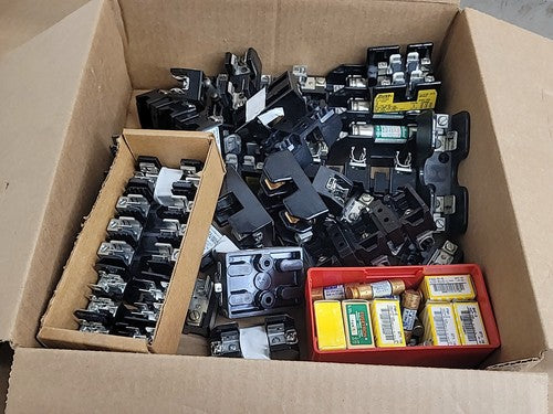LOT of Bussmann Fusetron Industrial Fuse Holder & BAF-3 FNM Class T Fuses