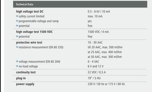 SPS Electronic S3301E High Voltage DC Safety Tester HI POT 0.5 - 6kV / 10mA 230V